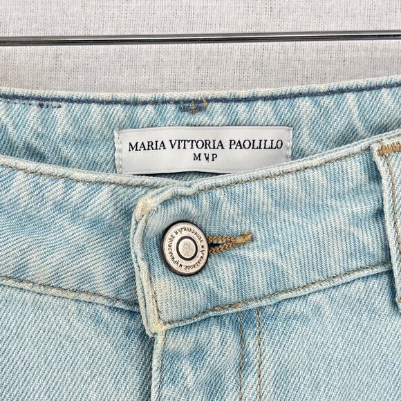 MVP WARDROBE High Rise Straight Leg Jeans 2 Light Wash MARIA VITTORIA PAOLILLO - Picture 11 of 16